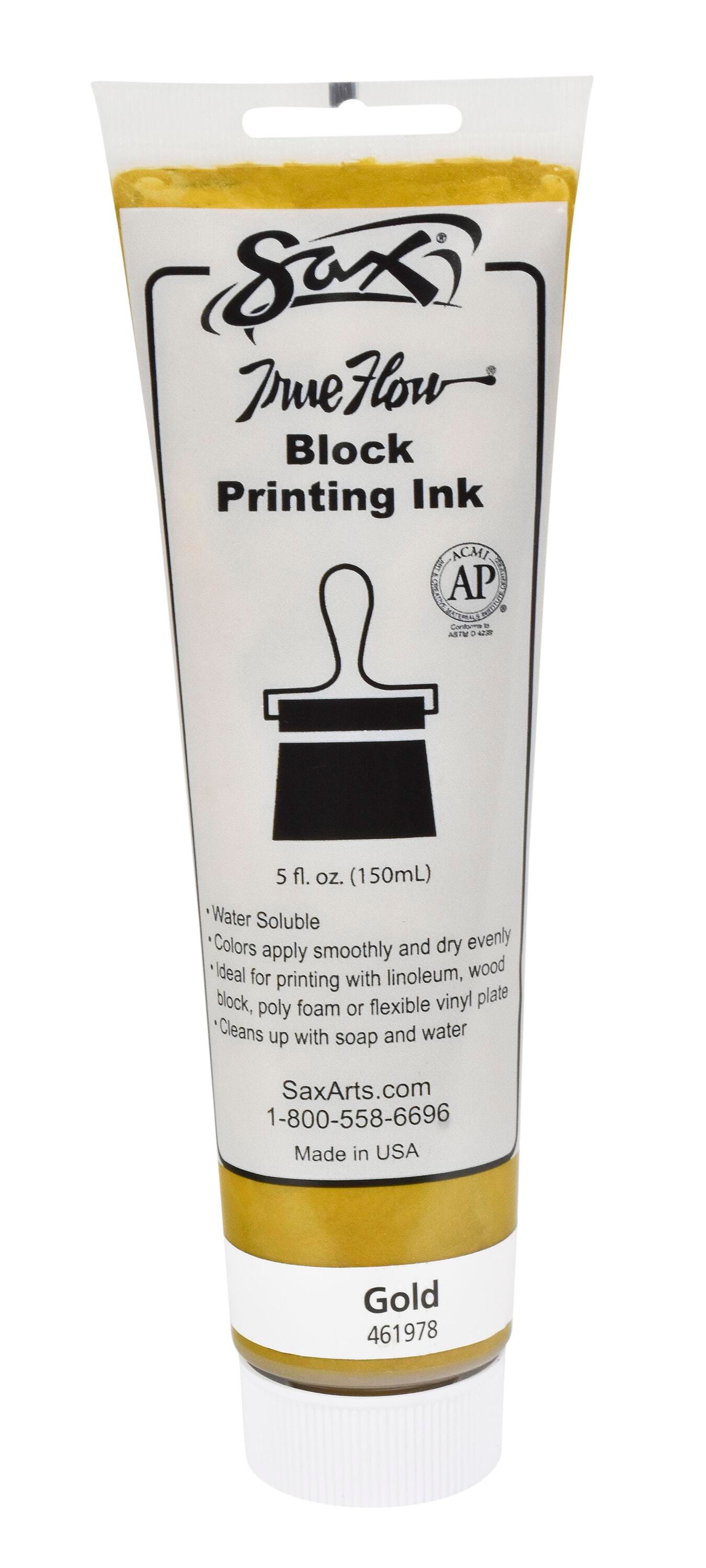 Sax Water Soluble Block Printing Ink, 5 Ounce Tube, Gold 461978